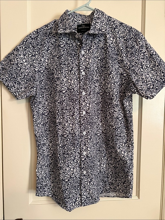 Rodd & Gunn Other - Rodd & Gunn Navy and White Short-Sleeve Printed Button-Down Shirt